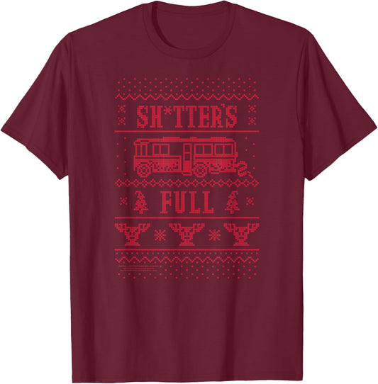 Christmas Vacation Full RV Sweater Print Holiday Movie T-Shirt - T-Shirt | Maroon