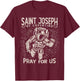 St Joseph of Cupertino Astronaut Space Catholic Distressed T-Shirt - T-Shirt | Maroon