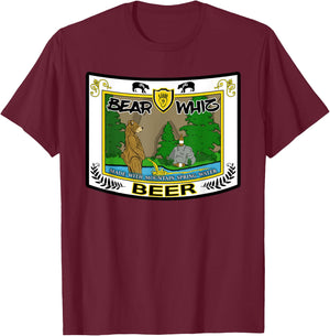 Funny Beer Label Bear Whiz Beer For The Outdoorsman T-Shirt - T-Shirt | Maroon