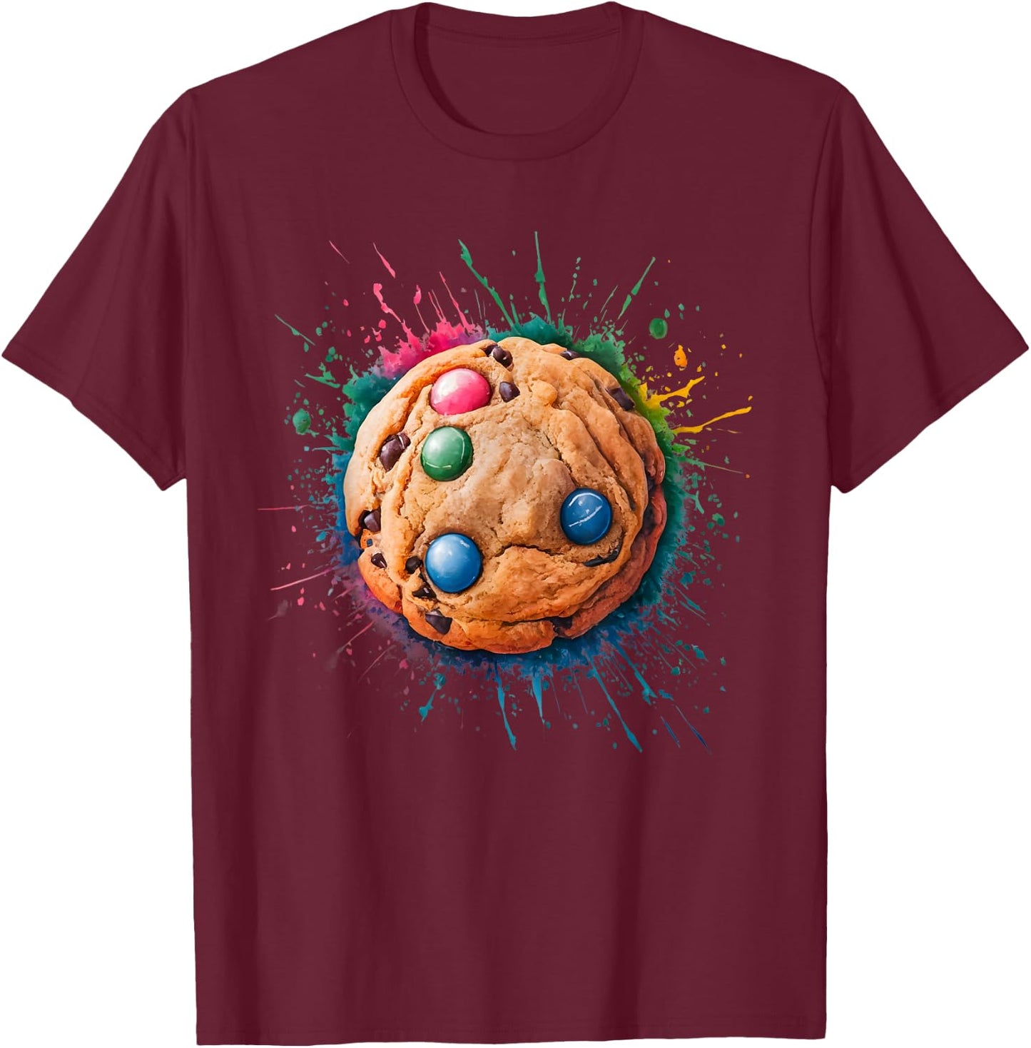 Baking Baker Men Woman Colorful Watercolor Cookie T-Shirt - T-Shirt | Maroon