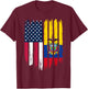 Foreigner Immigrant - USA United States Ecuador Flag T-Shirt - T-Shirt | Maroon