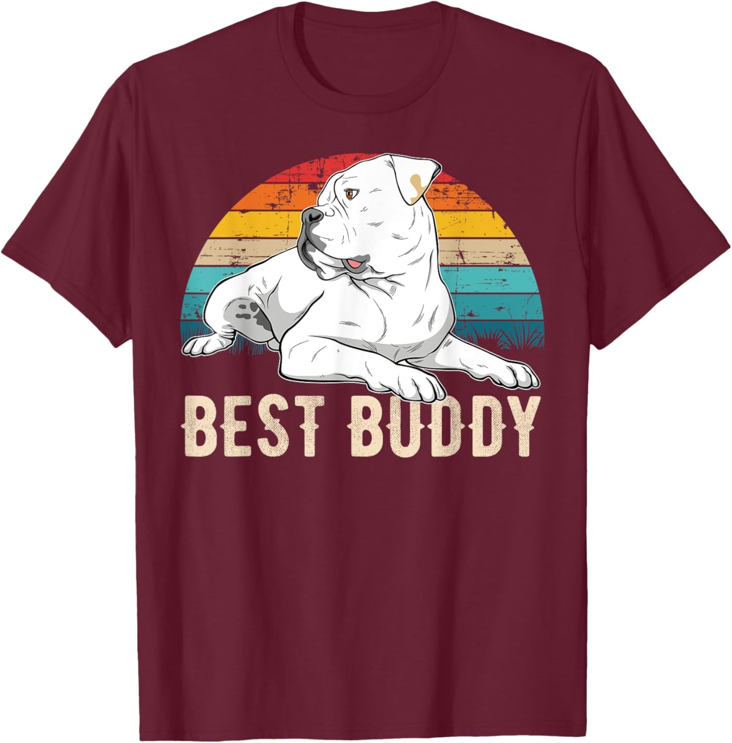 American Bulldog Old Southern White Bulldog Men Women Girls Kids T-Shirt - T-Shirt | Maroon