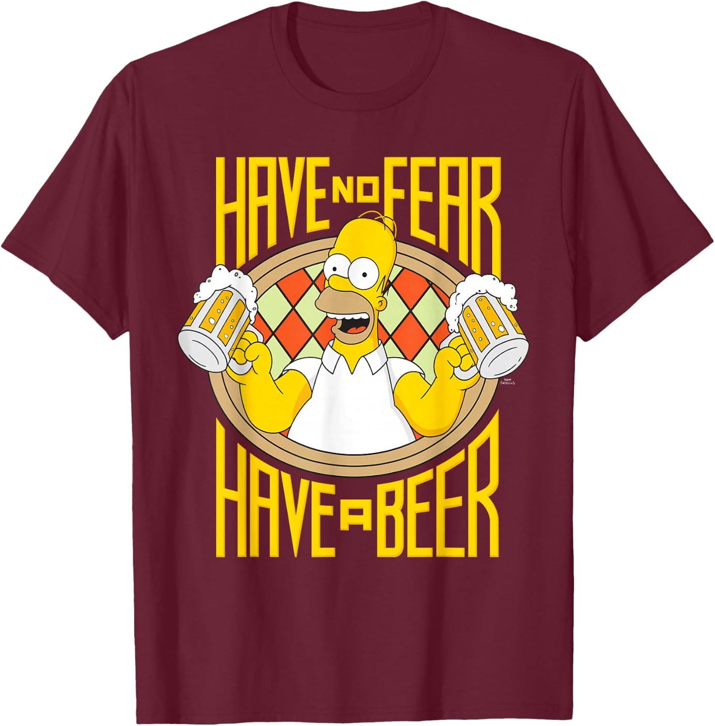 The Simpsons Homer Beer Fear Chill-Out Weekend Brewmaster T-Shirt - T-Shirt | Maroon
