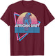 African Grey Parrot Retro T-Shirt - T-Shirt | Maroon