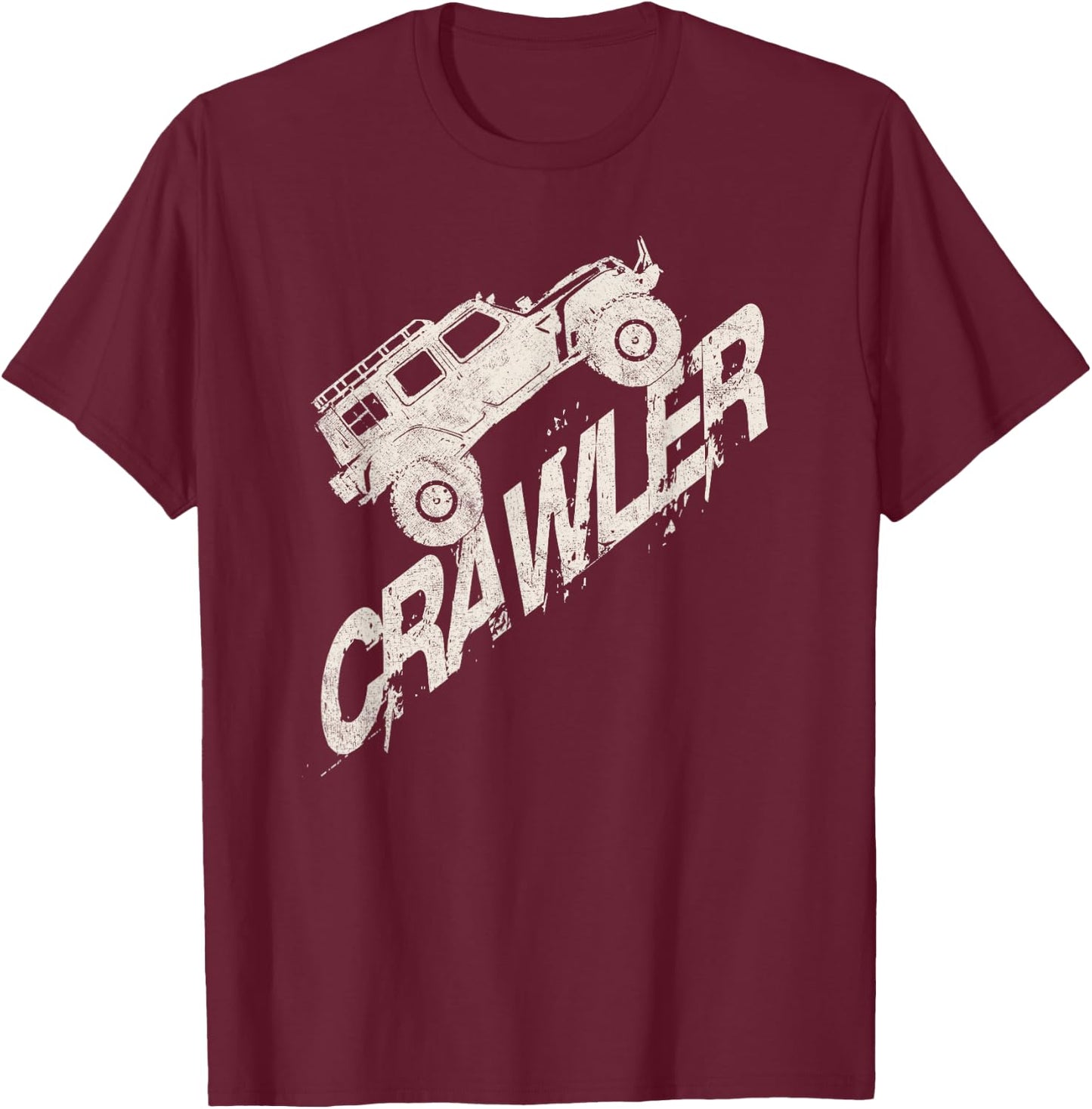 Crawler Rc Car Rock Scaler Scale Rc Offroad Truck Clawling T-Shirt - T-Shirt | Maroon
