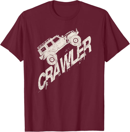 Crawler Rc Car Rock Scaler Scale Rc Offroad Truck Clawling T-Shirt - T-Shirt | Maroon