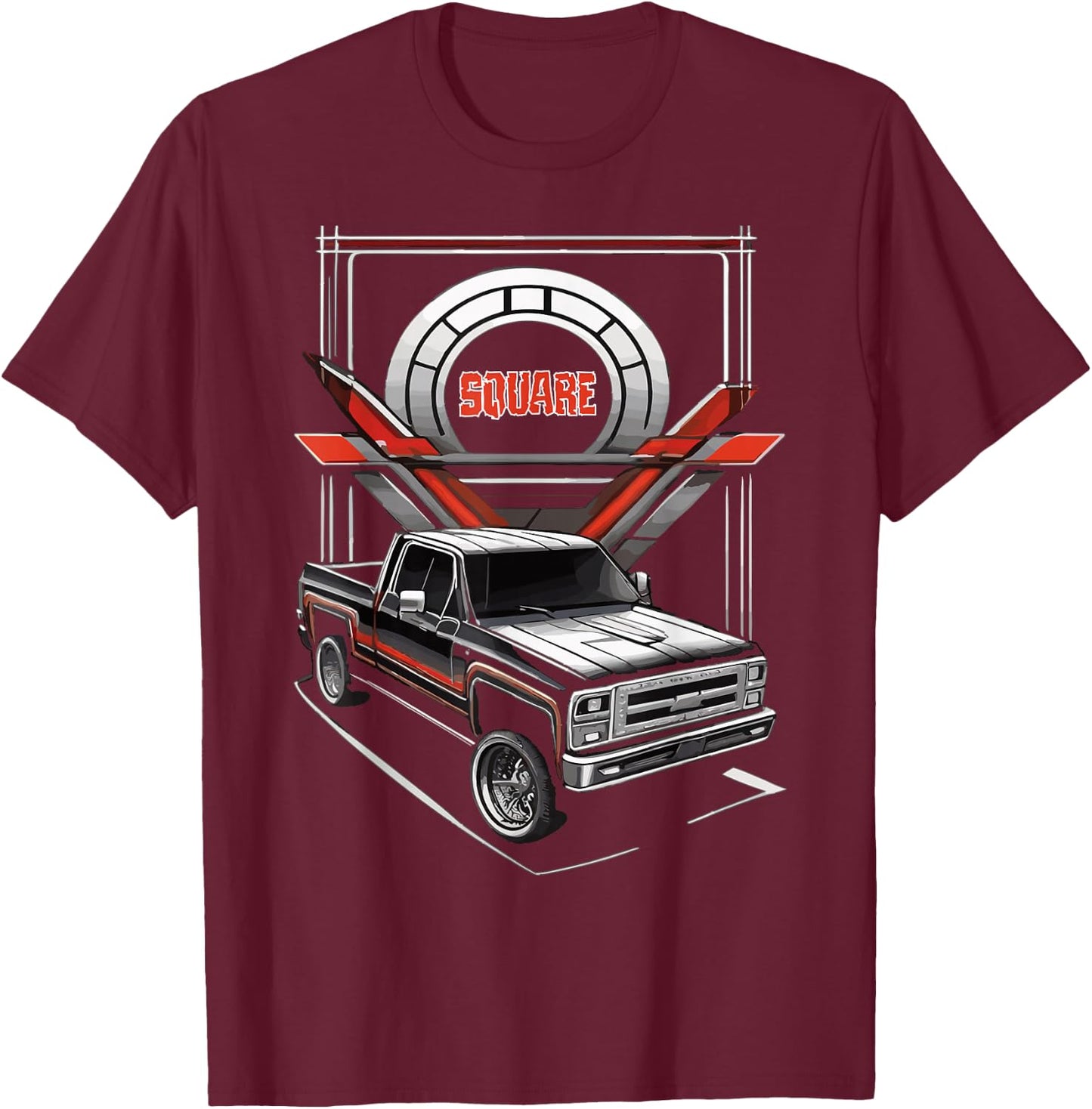 Square Body Truck T-Shirt - T-Shirt | Maroon