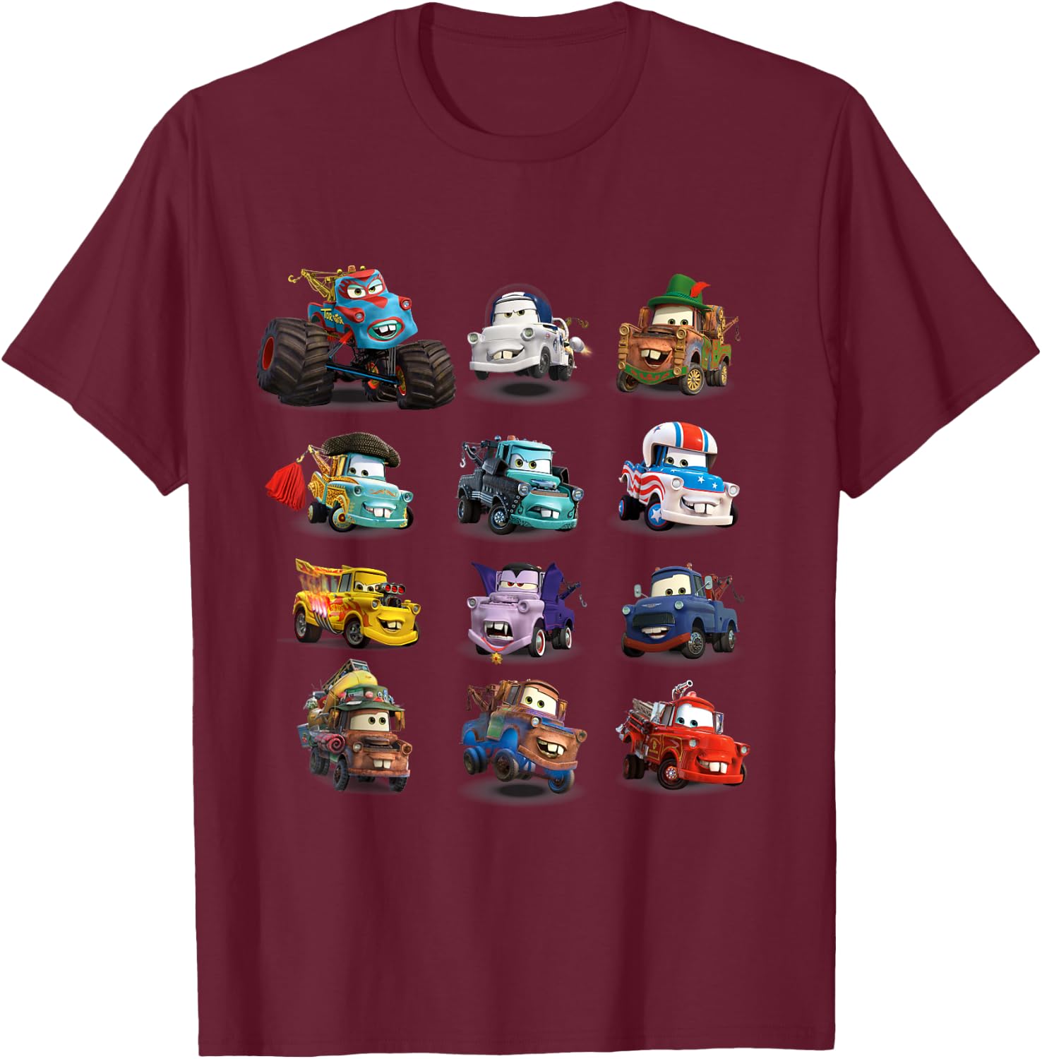 Disney and Pixar’s Cars Many Maters T-Shirt - T-Shirt | Maroon