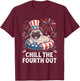 Funny 4th of July Shirts Chill The Fourth Out Pug Dog T-Shirt - T-Shirt | Maroon
