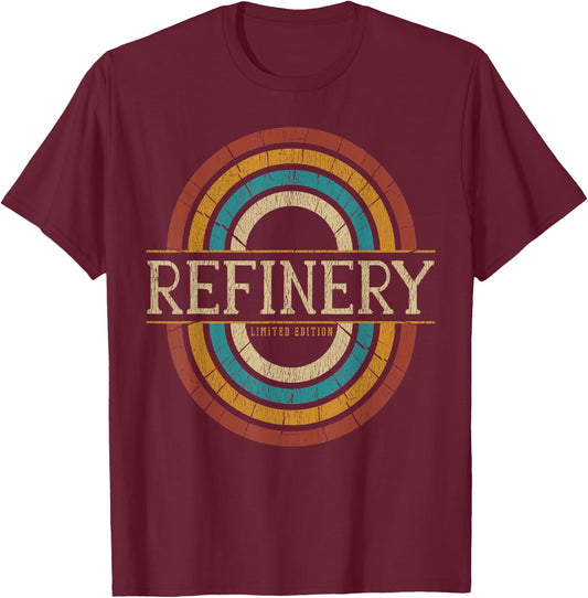 Refinery Vintage Retro T-Shirt - T-Shirt | Maroon