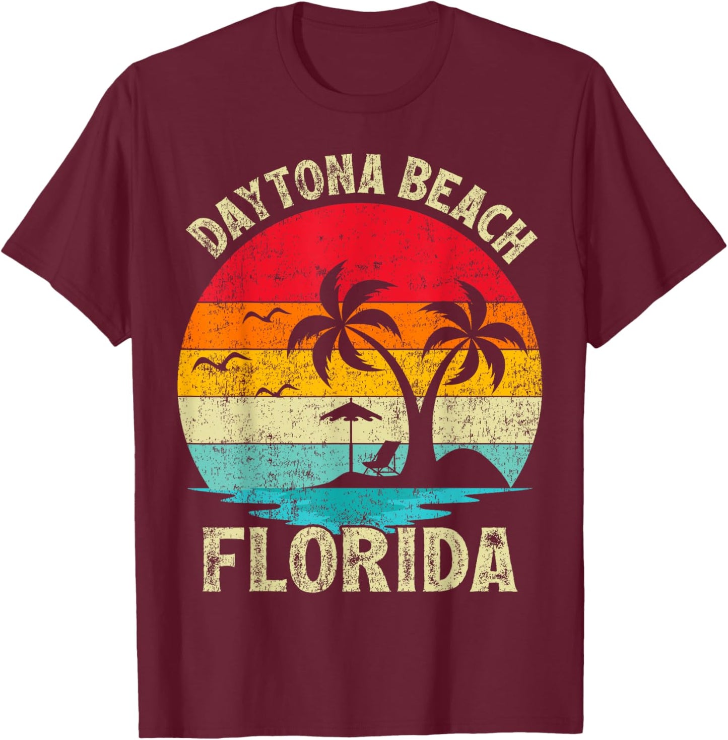 Family Vacation Vintage Retro Florida Daytona Beach T-Shirt - T-Shirt | Maroon