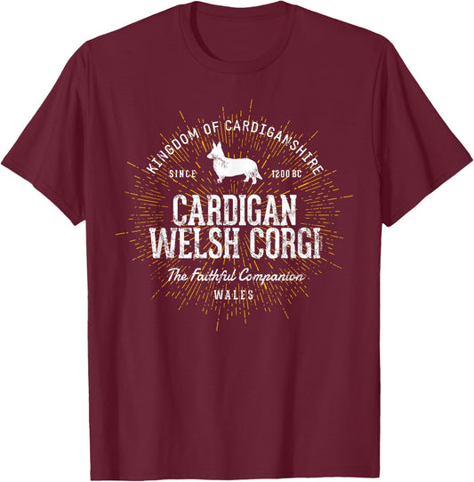 Retro Cardigan Welsh Corgi Vintage T-Shirt - T-Shirt | Maroon