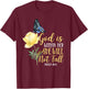 Christian Bible Verse Quote Butterfly Rose Flower Psalm 46:5 T-Shirt - T-Shirt | Maroon