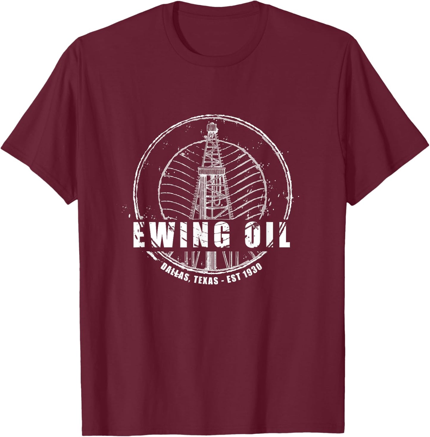 Dallas | Ewing Oil Company Classic 80's TV T-Shirt - T-Shirt | Maroon