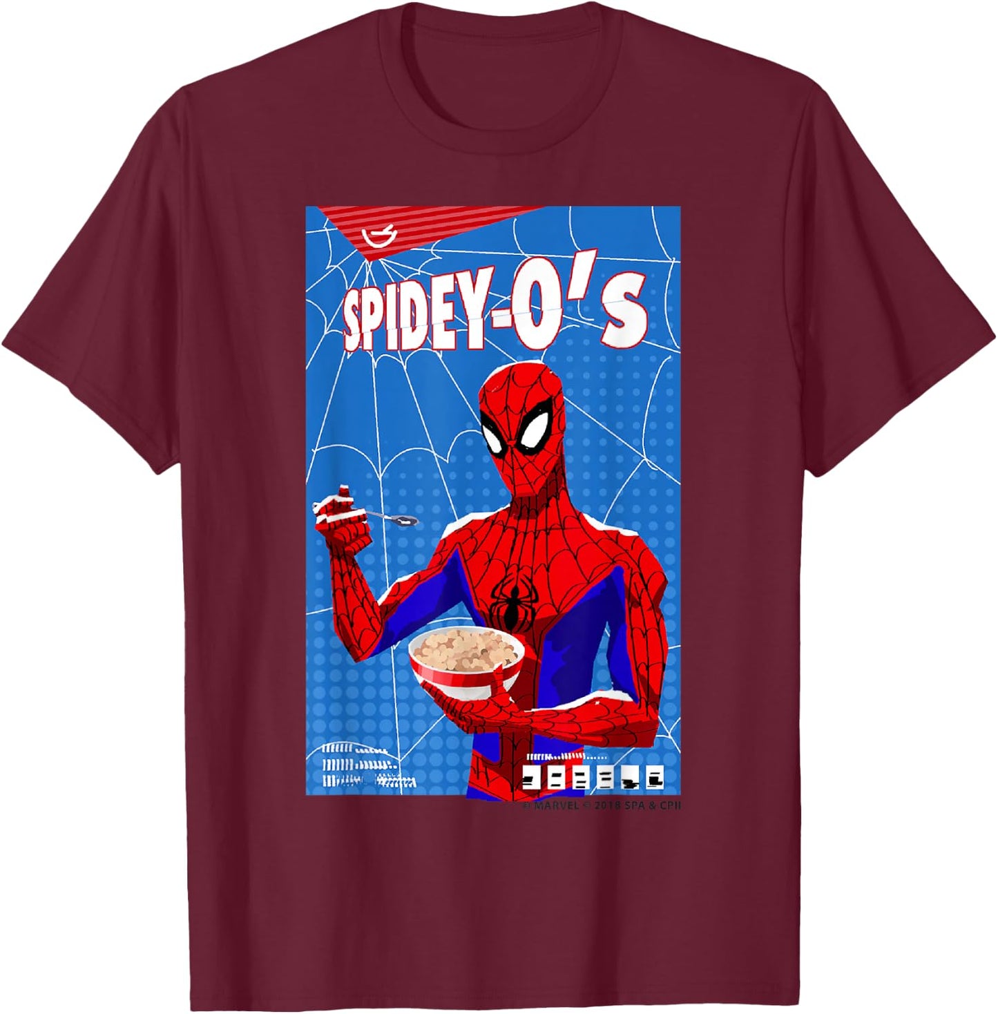 Marvel Spider-Man Spiderverse Spidey-O's Box Graphic T-Shirt - T-Shirt | Maroon