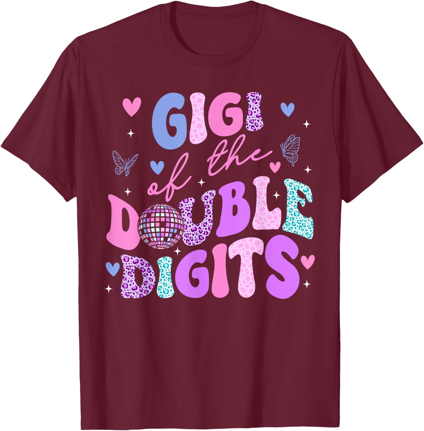 Gigi Of The Double Digits Daughter Groovy Mama Retro Theme T-Shirt - T-Shirt | Maroon