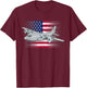 Flying C-130 American Flag Military Airplane C130 Hercules Women Kids Men T-Shirt - T-Shirt | Maroon