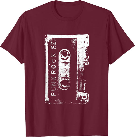 Punk Rock 80's Concert Mixtape Vintage T-Shirt - T-Shirt | Maroon