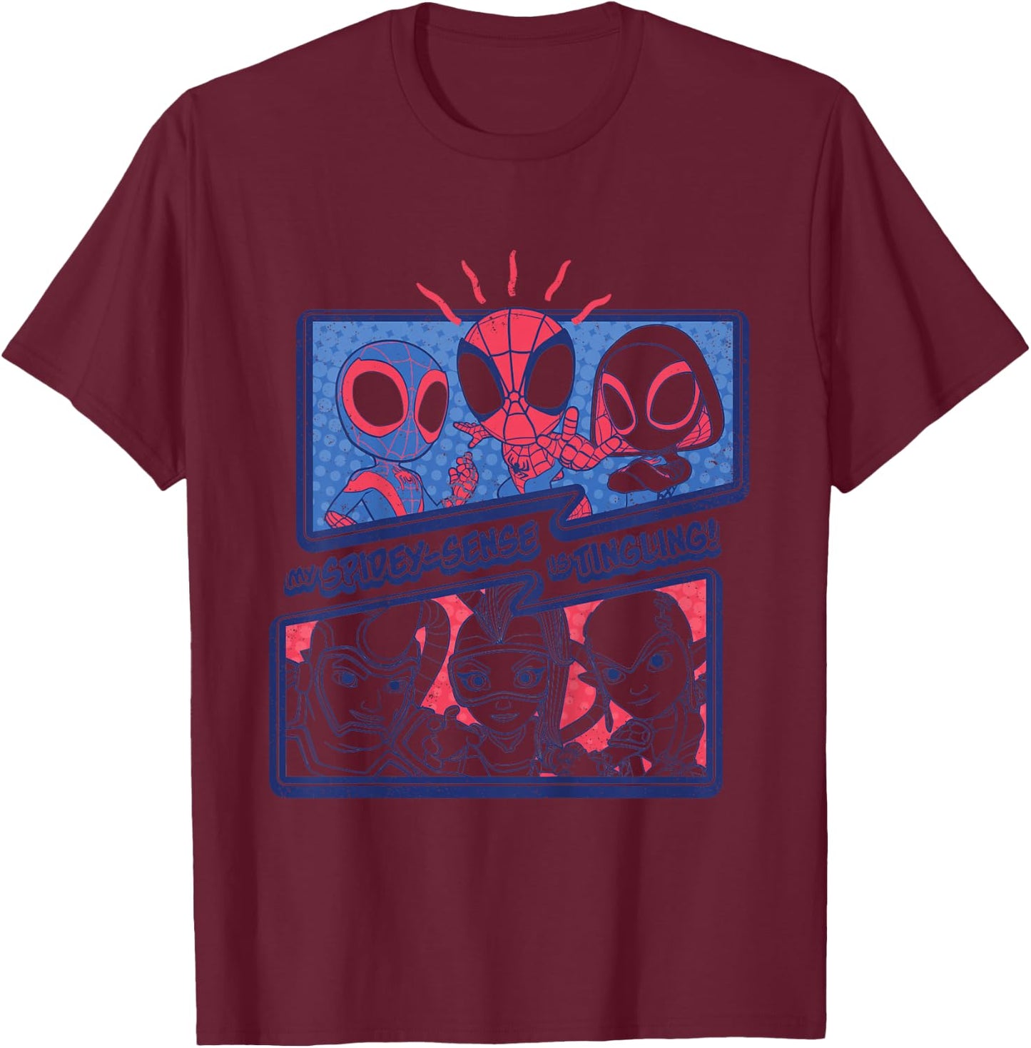 Kids Marvel Spidey and His Amazing Friends Spidey-Sense Tingling T-Shirt - T-Shirt | Maroon