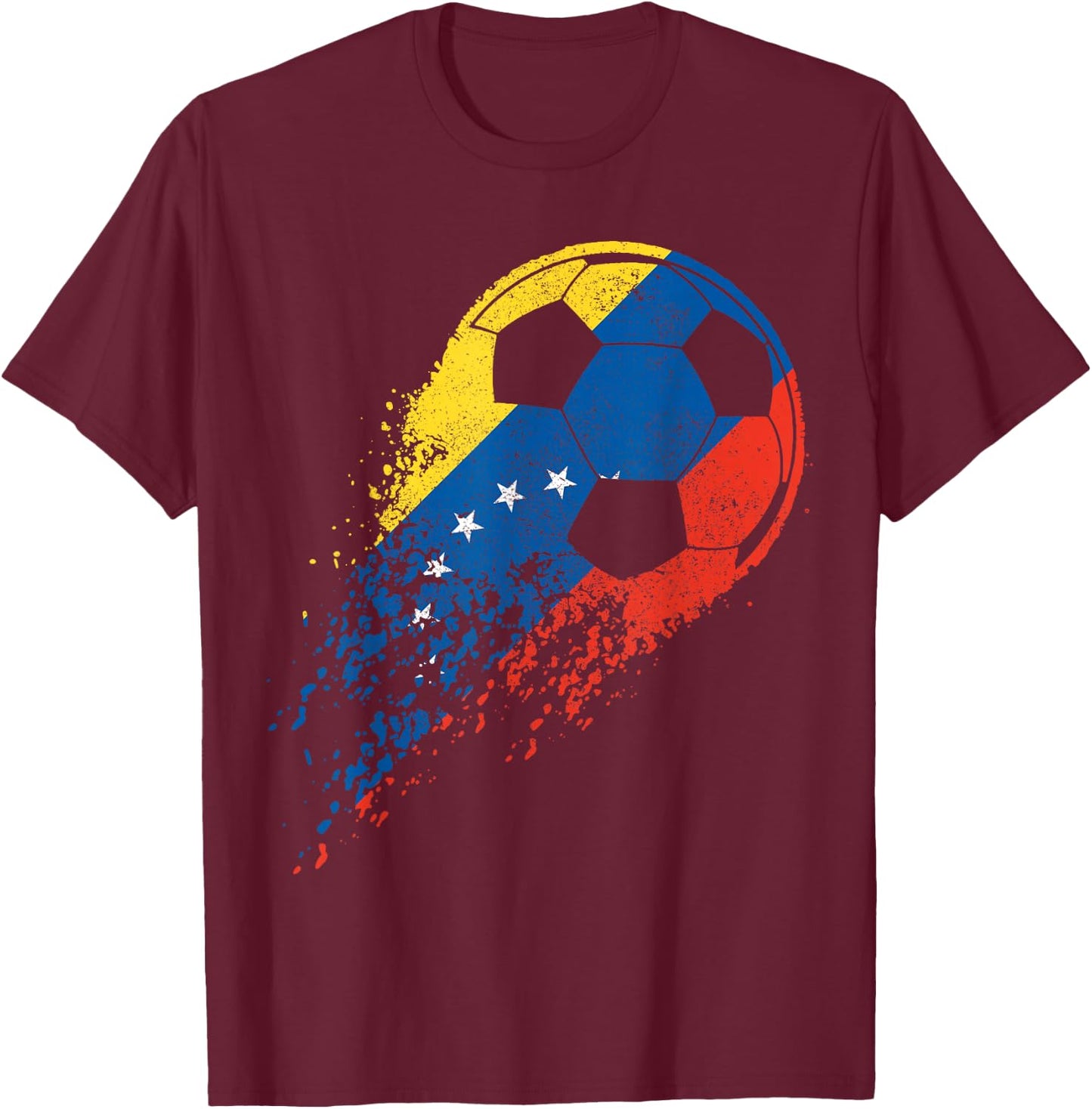 Venezuelan Pride Football Player Flag T-Shirt - T-Shirt | Maroon