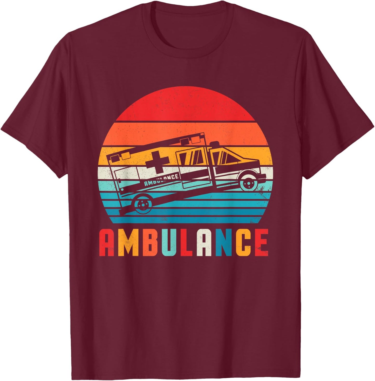 Ambulance Driver EMT Paramedic Emergency Rescue Retro T-Shirt - T-Shirt | Maroon