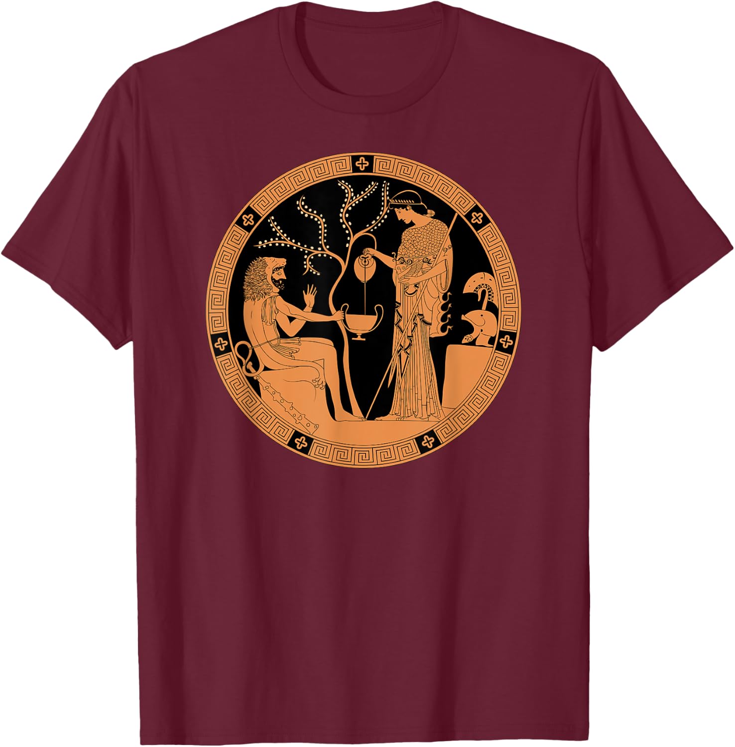 Athena and Heracles T-Shirt - T-Shirt | Maroon
