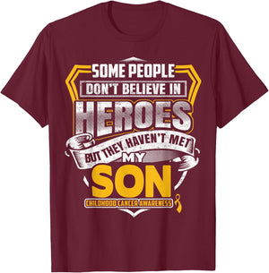 Childhood Cancer Warrior - I Wear Gold For My Son T-Shirt - T-Shirt | Maroon