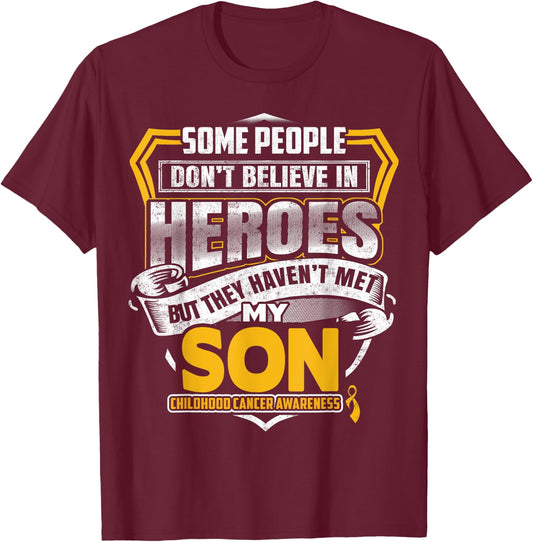 Childhood Cancer Warrior - I Wear Gold For My Son T-Shirt - T-Shirt | Maroon