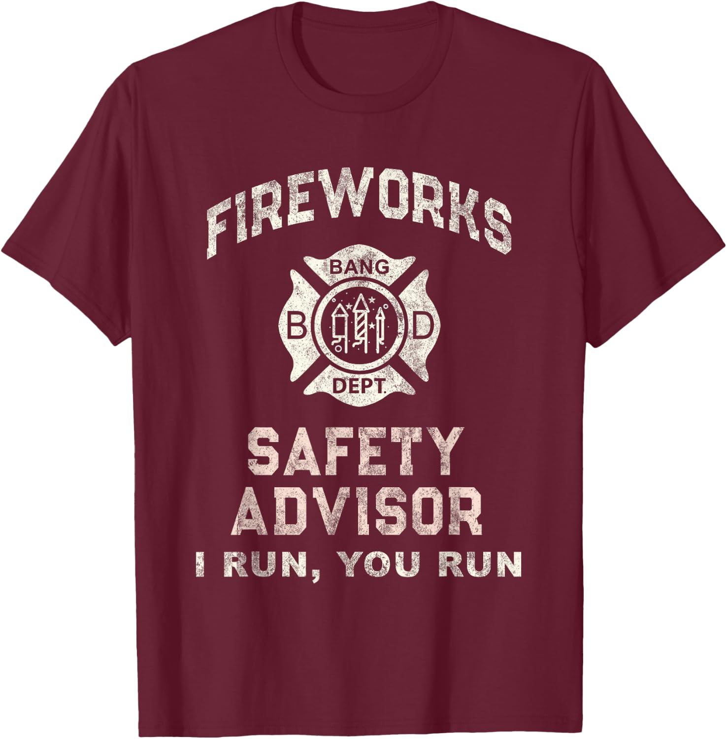 Funny Official FIREWORKS SAFETY ADVISOR Director Consultant T-Shirt - T-Shirt | Maroon
