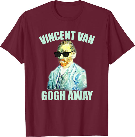 Van Gogh Shirt Vincent Van Gogh Away T Shirt Art Print T-Shirt - T-Shirt | Maroon