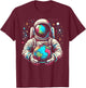 Space Graphic Funny Astonaut holding Space T-Shirt - T-Shirt | Maroon