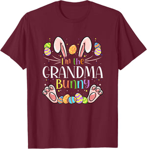 I'm The Grandma Bunny Matching Family Easter Party T-Shirt - T-Shirt | Maroon
