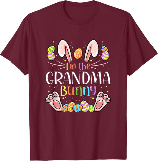 I'm The Grandma Bunny Matching Family Easter Party T-Shirt - T-Shirt | Maroon