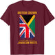 Jamaican Flag With Union Jack Design & British Caribbean T-Shirt - T-Shirt | Maroon