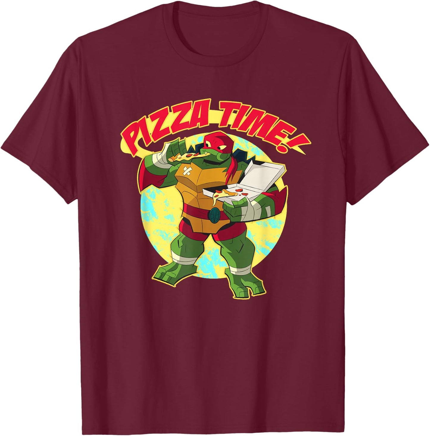 Raphael - Pizza Time! T-Shirt - T-Shirt | Maroon