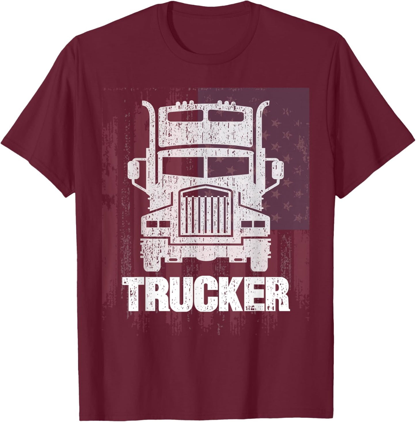 Cool Vintage Tractor Trailer Truck Drivers Gift T-Shirt - T-Shirt | Maroon