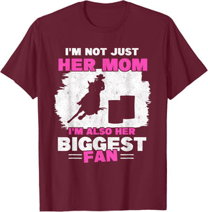 Mother Of Barrel Racer Mom Biggest Fan Horse Barrel Racing T-Shirt - T-Shirt | Maroon