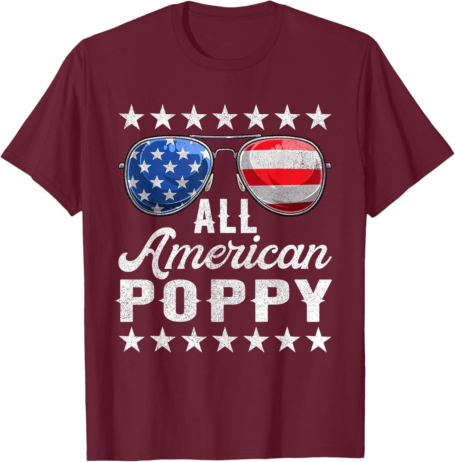 All American Poppy Shirt, 4th Of July Matching Outfit Family T-Shirt - T-Shirt | Maroon