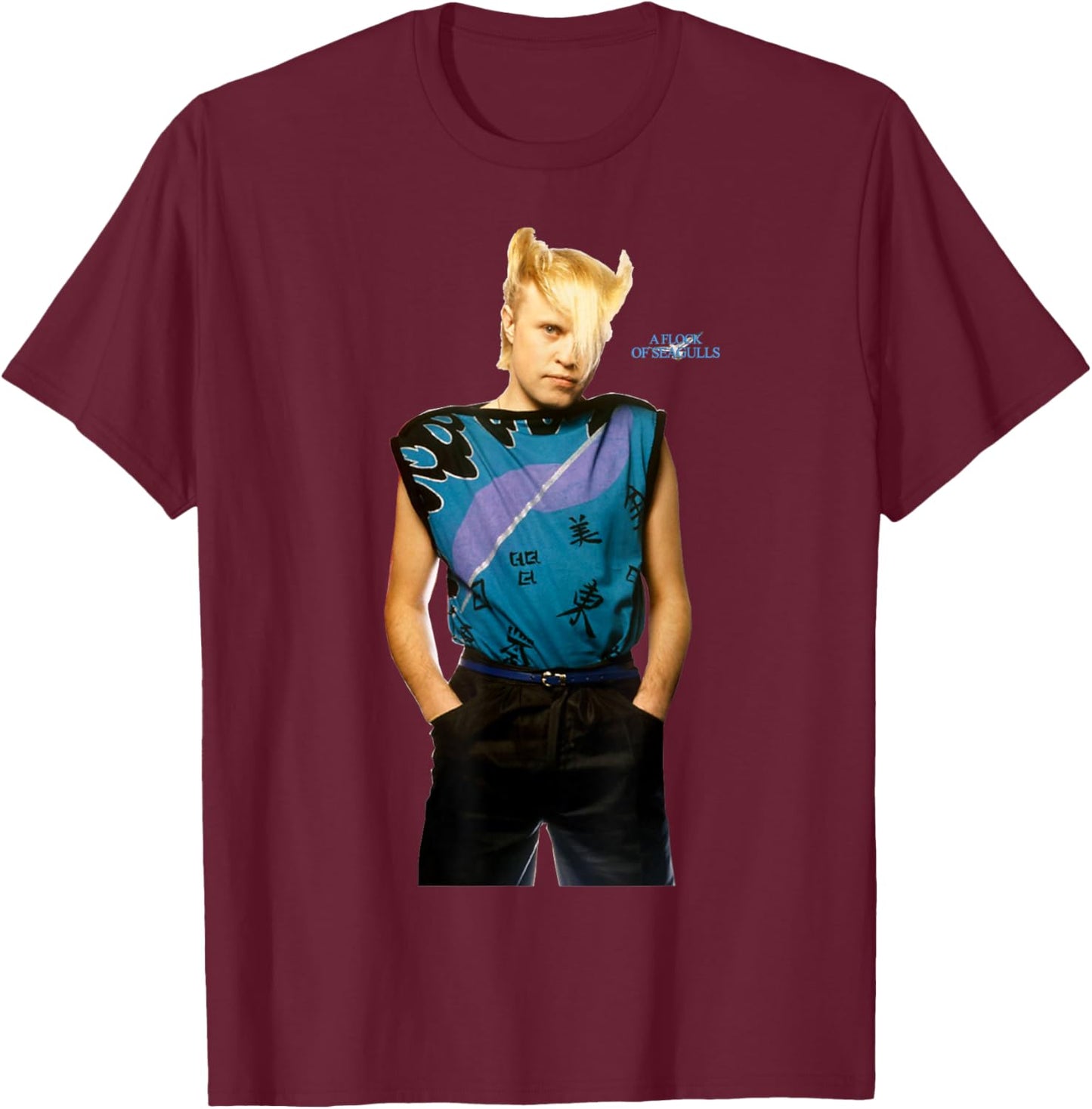 A Flock of Seagulls - Mike Score T-Shirt - T-Shirt | Maroon