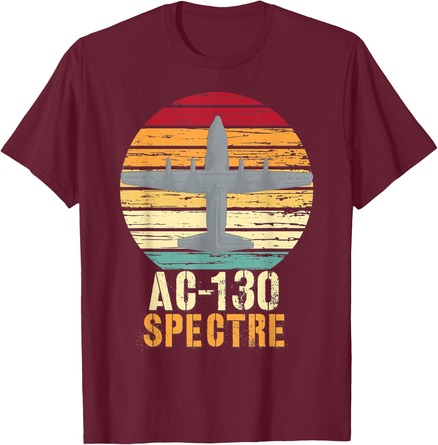 Vintage AC-130 Spectre Gunship Military Shirt T-Shirt - T-Shirt | Maroon