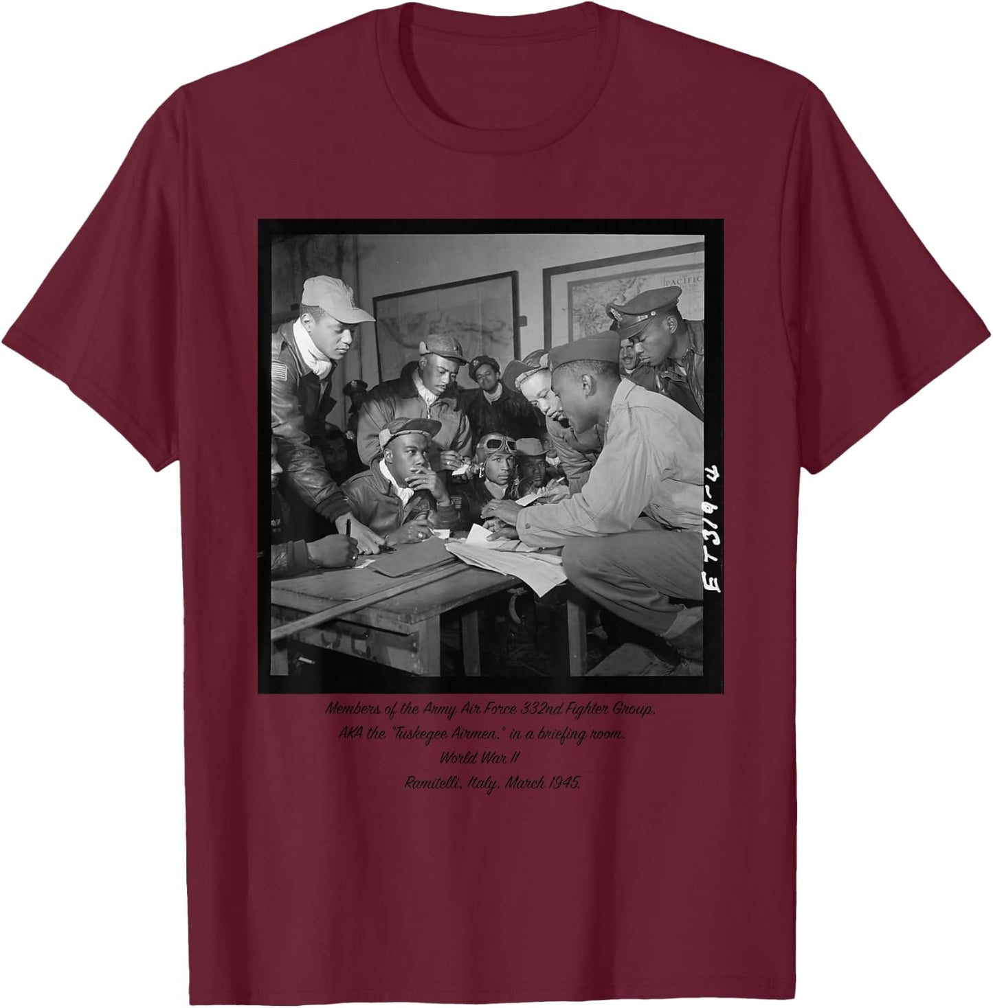 Tuskegee Airmen Preparing for Battle T-Shirt - T-Shirt | Maroon