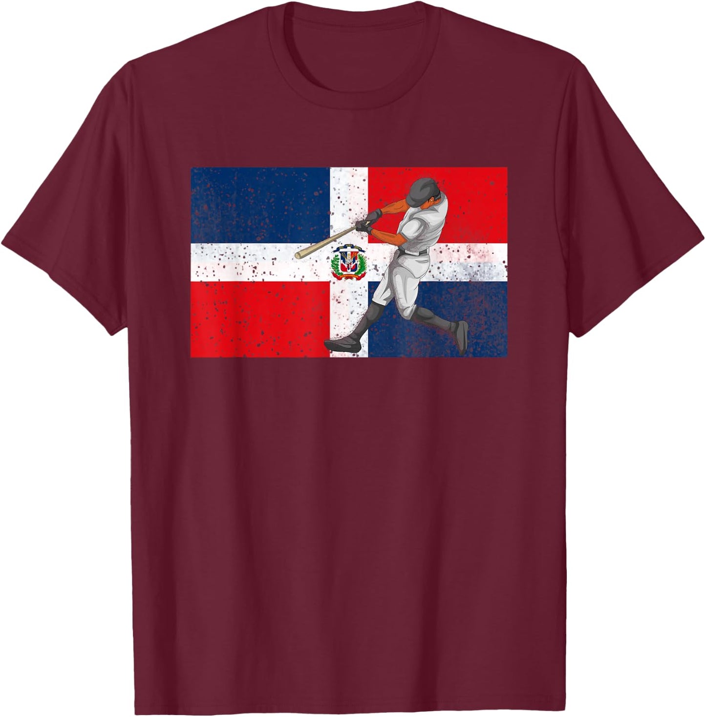 Dominican Republic Baseball Dominicana T-Shirt - T-Shirt | Maroon