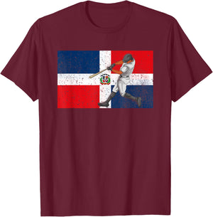 Dominican Republic Baseball Dominicana T-Shirt - T-Shirt | Maroon