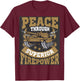 Peace Through Superior Firepower USA Flag Soldier Military Men T-Shirt - T-Shirt | Maroon