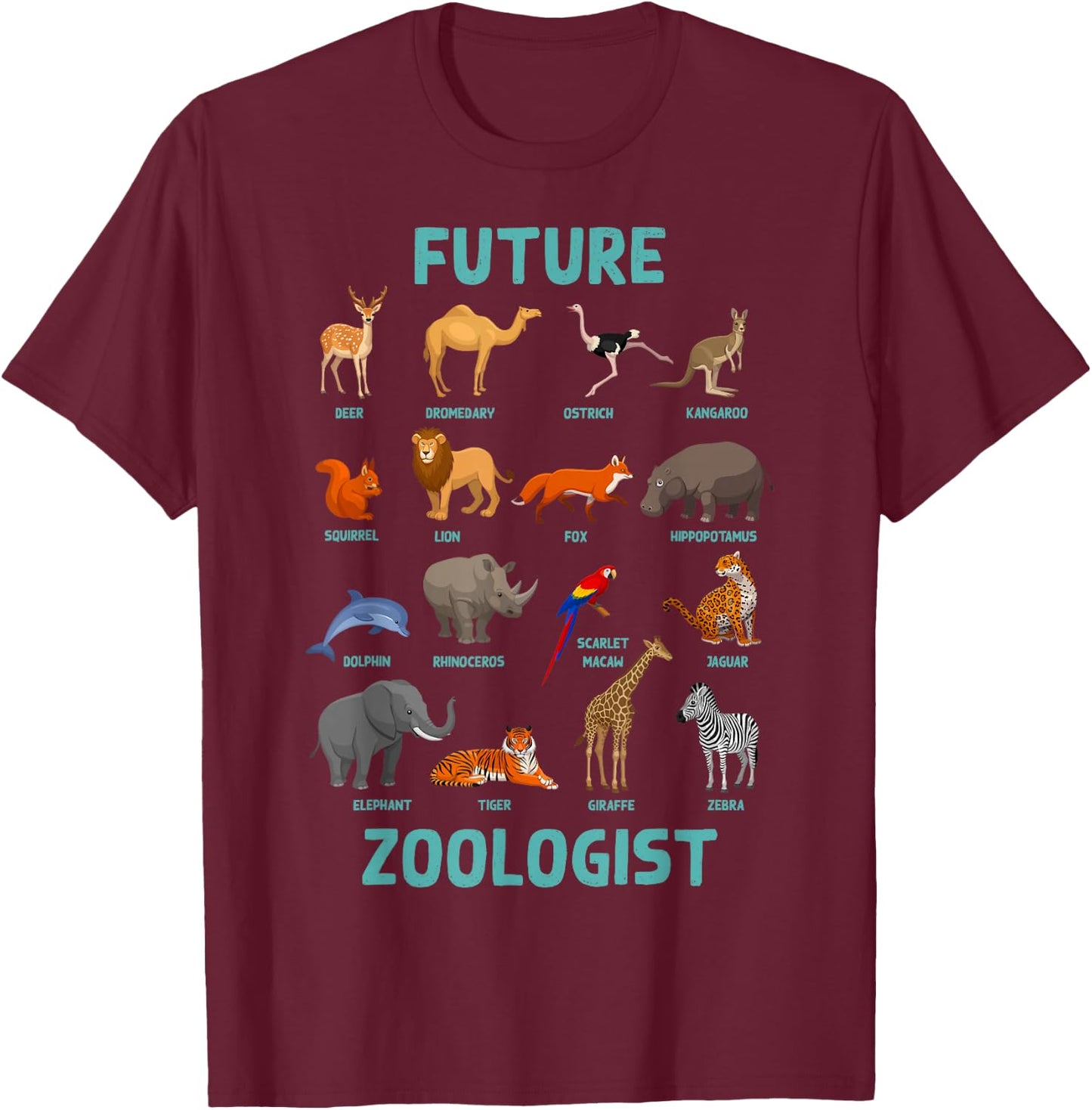 Future Zoologist Funny Wildlife Animals Zookeeper Ideas T-Shirt - T-Shirt | Maroon