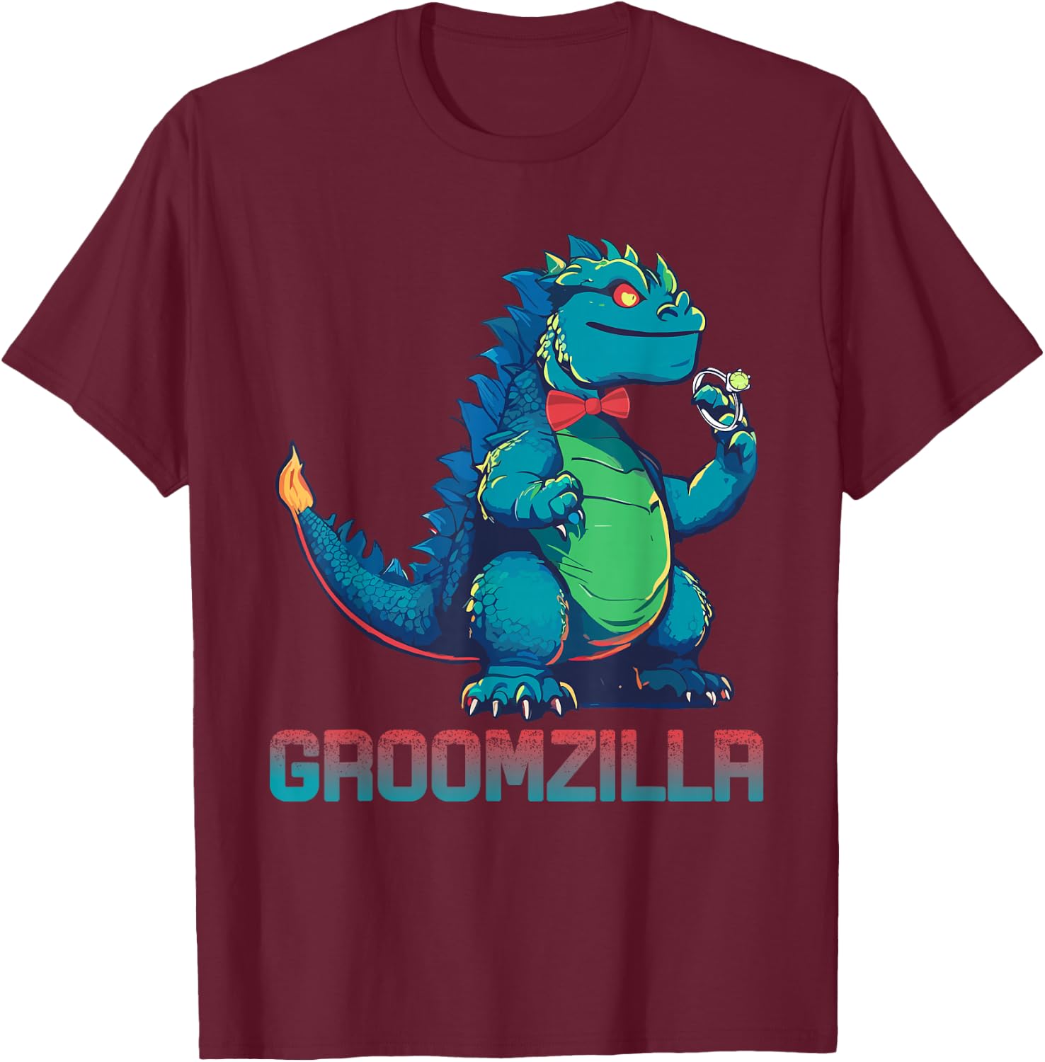 Funny Weding Groomzilla Design for Party T-Shirt - T-Shirt | Maroon