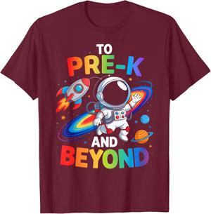 To Pre-K And Beyond Pre-K Astronaut Back To School T-Shirt - T-Shirt | Maroon