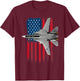 A Patriotic Navy F-14 Tomcat and the American flag. T-Shirt - T-Shirt | Maroon