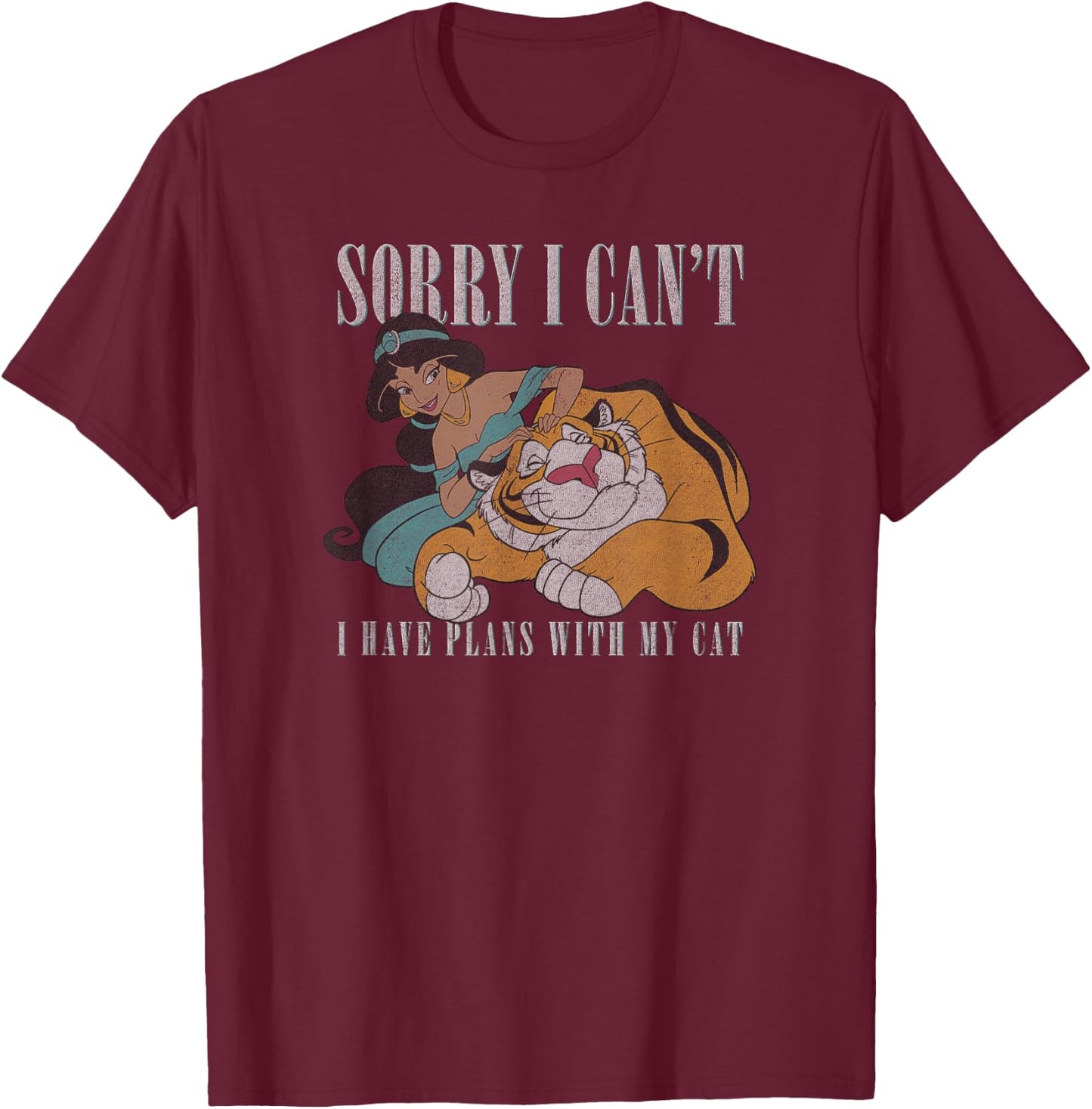 Disney Aladdin Jasmine and Rajah Sassy Quote T-Shirt - T-Shirt | Maroon