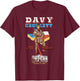 Davy Crockett Texas Alamo Cowboy Vintage Souvenir T-Shirt - T-Shirt | Maroon